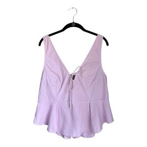 NWT Free People Mika Solid Crop Tank Top Pink Size Large